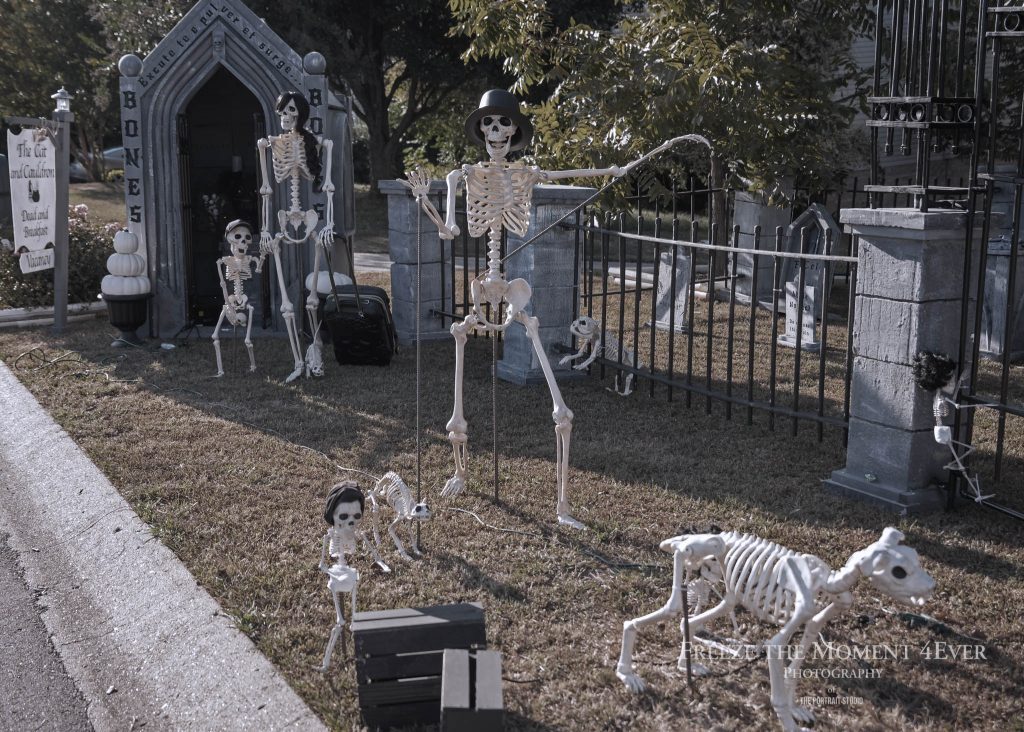 Mr. Bones Clarksville tn Tennessee skeleton decorations decor halloween yard setup headstone