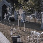 Mr. Bones Clarksville tn Tennessee skeleton decorations decor halloween yard setup headstone