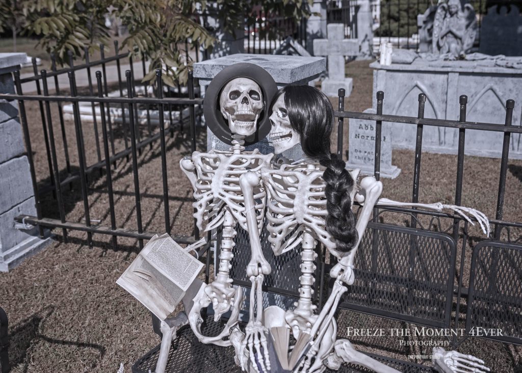 Mr. Bones Clarksville tn Tennessee skeleton decorations decor halloween yard setup headstone