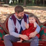 father daughter holiday christmas photo session victorian vintage style couch