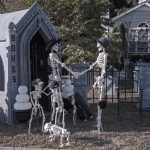 Mr. Bones Clarksville tn Tennessee skeleton decorations decor halloween yard setup headstone cemetery