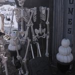 Mr. Bones Clarksville tn Tennessee skeleton decorations decor halloween yard setup headstone cemetery