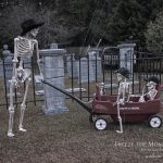 Mr. Bones Clarksville tn Tennessee skeleton decorations decor halloween yard setup headstone cemetery wagon