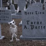 Mr. Bones Clarksville tn Tennessee skeleton decorations decor halloween yard setup headstone cemetery owl