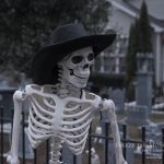 Mr. Bones Clarksville tn Tennessee skeleton decorations decor halloween yard setup headstone cemetery