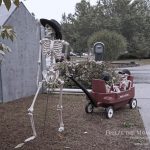 Mr. Bones Clarksville tn Tennessee skeleton decorations decor halloween yard setup headstone cemetery wagon