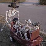 Mr. Bones Clarksville tn Tennessee skeleton decorations decor halloween yard setup headstone cemetery wagon