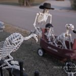 Mr. Bones Clarksville tn Tennessee skeleton decorations decor halloween yard setup headstone cemetery vulture