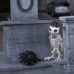 Mr. Bones Clarksville tn Tennessee skeleton decorations decor halloween yard setup headstone cemetery owl