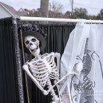 Mr. Bones Clarksville tn Tennessee skeleton decorations decor halloween yard setup headstone cemetery shower