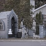 Mr. Bones Clarksville tn Tennessee skeleton decorations decor halloween yard setup headstone cemetery shower