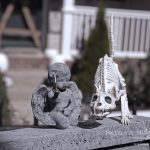 Mr. Bones Clarksville tn Tennessee skeleton decorations decor halloween yard setup headstone cemetery cat