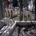 Mr. Bones Clarksville tn Tennessee skeleton decorations decor halloween yard setup headstone cemetery vulture