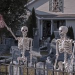 Mr. Bones Clarksville tn Tennessee skeleton decorations decor halloween yard setup headstone cemetery